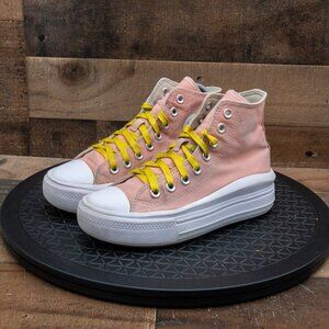 CONVERSE ALL STAR MOVE HI PLATFORM WOMENS ATHLETIC SHOES PINK CTAS RETRO SIZE 6